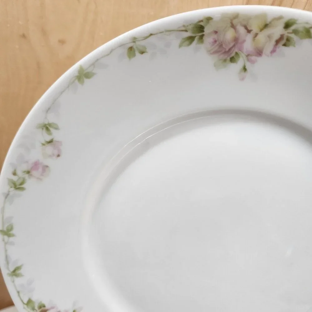 3 Rosenthal Pink Roses Dinner Plate 10" Donatello 1930s Bavaria antique vintage - Picture 2 of 10